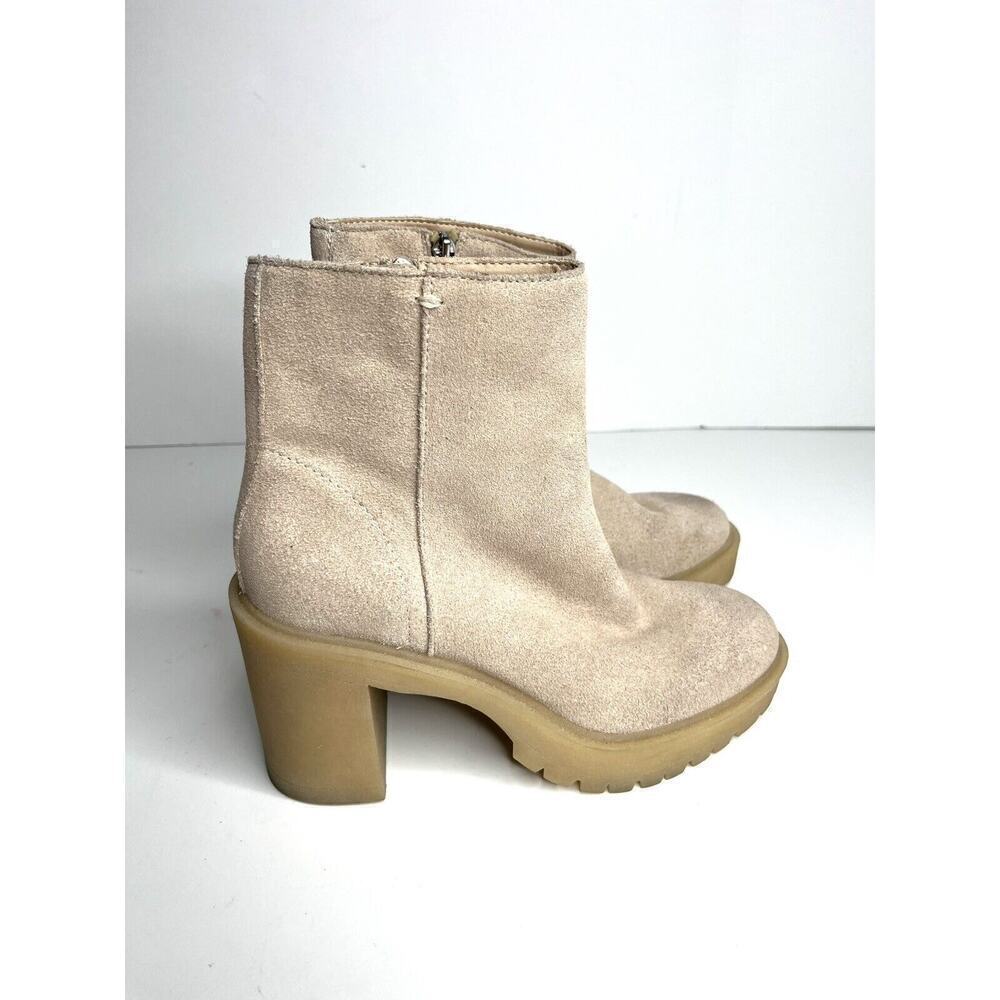 Dolce Vita Halina Booties Mushroom Suede Sz 6.5 Platform Chunky Chelsea - Picture 7 of 7